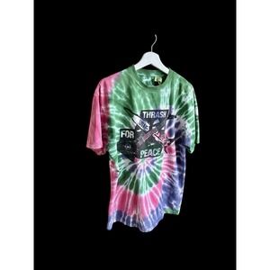 Aries Arise Tshirt Tie Dye Sz Med/Large Made In Italy Punk Thrash For Peace